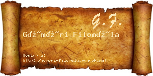 Gömöri Filoméla névjegykártya